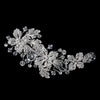 Silver Clear Swarovski Crystal Bead & Rhinestone Flower Bridal Wedding Hair Clip 7040