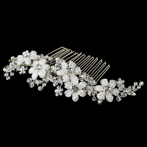 Silver Crystal Bridal Wedding Hair Comb 037
