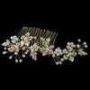 Elegant Bridal Wedding Pearl Bridal Wedding Hair Comb Accent Bridal Wedding Hair Comb 039 Gold