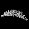 * Headpiece Bridal Wedding Hair Comb 1114 Silver Floral Crystal