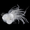Feather Fascinator White or Ivory Bridal Wedding Hair Comb 1533