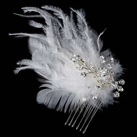 Feather Bridal Wedding Hair Accent Bridal Wedding Hair Comb 1534