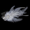 * Bridal Wedding Feather Fascinator Bridal Wedding Hair Comb 1536 White or Ivory