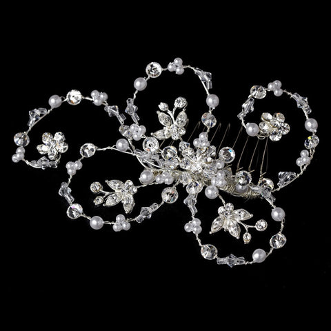 Elegant Pearl & Crystal Bridal Wedding Hair Accent Bridal Wedding Hair Comb 1710