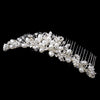* White Pearl and Crystal Bridal Wedding Hair Comb 4008