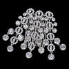 * Antique Silver Clear Round Cut Dangle Rhinestone Side Bridal Wedding Hair Comb 406