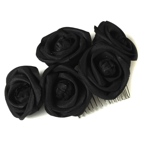 Charming Black Flower Bridal Wedding Hair Comb 4647