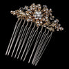 Fabulous Petite Gold Bridal Wedding Hair Comb w/ Clear Rhinestones & Austrian Crystals 6287