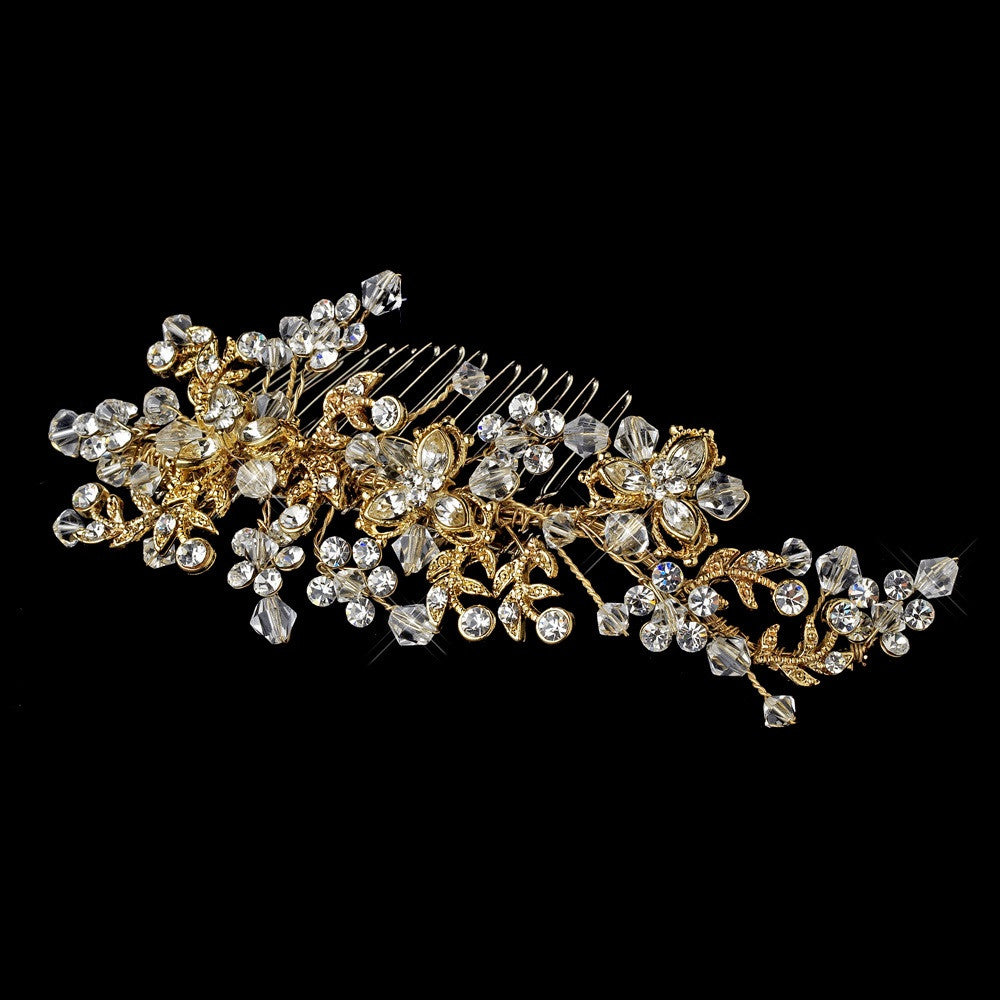 Gold Plated Bridal Wedding Hair Comb 6488