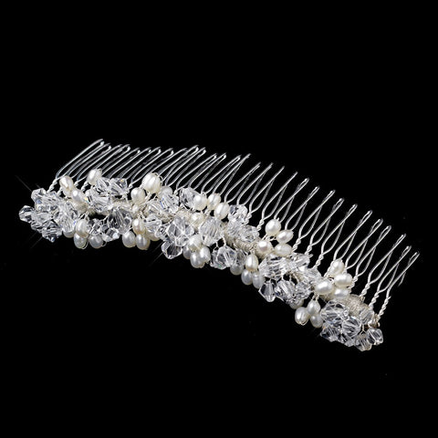 Swarovski Crystal & Freshwater Pearl Bridal Wedding Hair Comb 7022