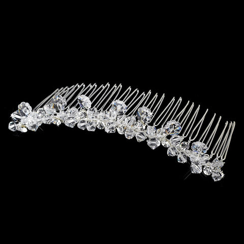 Swarovski Crystal Floral Bridal Wedding Hair Comb 7028