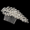 * Silver Clear Floral Marquise Crystal & Rhinestone Side Bridal Wedding Hair Comb 7574