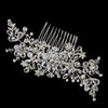 Antique Silver Clear Rhinestone & Crystal Bridal Wedding Hair Comb 762