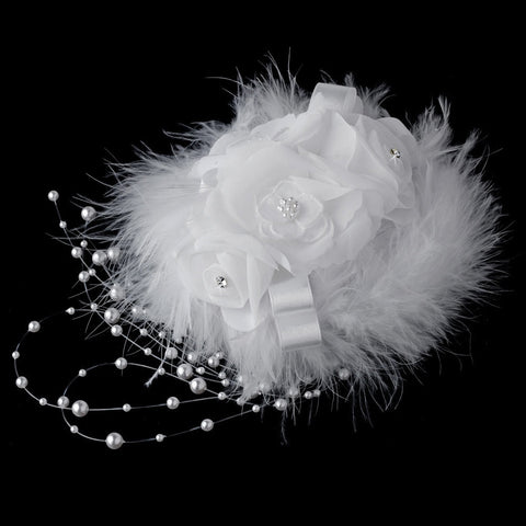 Sex in the City Style Feather Hat Bridal Wedding Hair Comb 7798