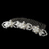 * Elegant Crystal & Pearl Bridal Wedding Hair Comb 7818