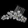 Silver Clear Cluster Rhinestone Bridal Wedding Hair Comb 7909