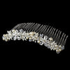 Silver Ivory Pearl and Crystal Bridal Wedding Hair Comb 8001