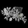 Versatile Silver Floral Bridal Wedding Hair Comb & Bridal Wedding Brooch w/ Swarovski Crystals 8005