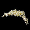 Gold and Ivory Champagne Bridal Wedding Hair Comb 8107