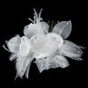 Feather Flower Bridal Wedding Hair Comb Adorn with Swarovski & Rhinestones Bridal Wedding Hair Comb 8397 Ivory or White