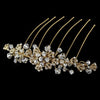 Exquisite Gold Bridal Wedding Hair Comb w/ Rhinestones & Swarovski Crystals 8838