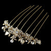 Alluring Gold Bridal Wedding Hair Comb w/ Rhinestones & Swarovski Crystals 8875