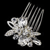 Silver Clear Bridal Wedding Hair Comb 8981