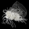 * Swarovski Crystal, Rhinestone, Bead & Feather Bridal Wedding Hair Comb 8995 with Cage Bridal Wedding Veil