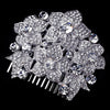 Silver Clear Floral Bridal Wedding Hair Comb 915