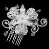 Silver Clear Crystal and Rhinestone Accenting Bridal Wedding Hair Comb 921