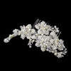 Bridal Wedding Textured Bridal Wedding Hair Comb Scattered with Pearl & Rhinestone Flowers 9650