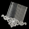 Rhodium Silver Vintage Rhinestone Bridal Wedding Hair Comb 9929