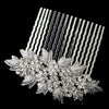 Rhodium Silver Rhinestone Vintage Bridal Wedding Hair Comb 9934