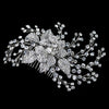 Rhodium Clear Rhinestone Flower & Vine Couture Bridal Wedding Hair Comb 4658