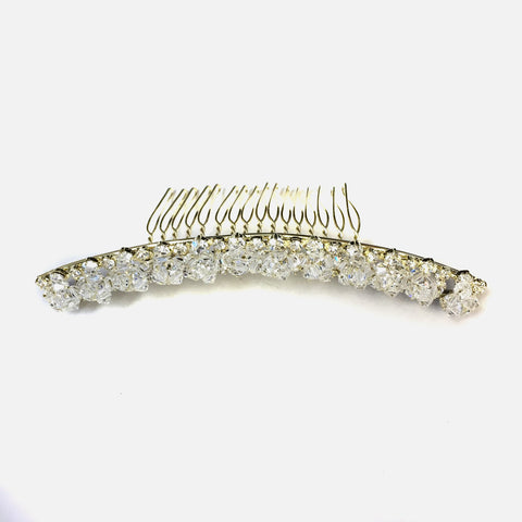 Gold Bridal Wedding Hair Comb with Rhinestones & Swarovski Crystal Beads