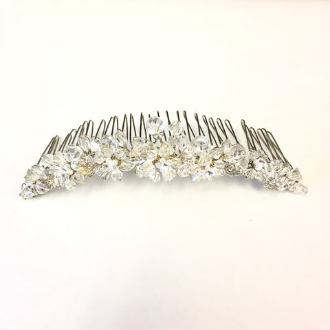 Silver Bridal Wedding Hair Comb with Swarovski Crystal Beads