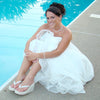 Breeze ~ High Wedge Bridal Wedding Flip Flops with Sequins & Crystals