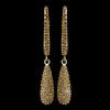 Gold Topaz Rhinestone Drop Bridal Wedding Earrings 1026