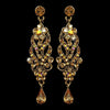 Antique Gold Tppaz Dangle Bridal Wedding Earrings E 1027