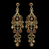 Antique Gold Topaz AB Crystal Chandelier Bridal Wedding Earrings 1028