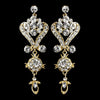 Beautiful Gold Clear Crystal Chandelier Bridal Wedding Earrings 1031