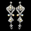 Beautiful Silver Clear AB Chandeleir Crystal Bridal Wedding Earrings 1031