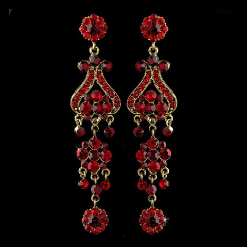 Gold Red Earring Set 1033