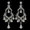 Rhinestone Encrusted Silver Plating Chandelier Bridal Wedding Earrings - E 1034