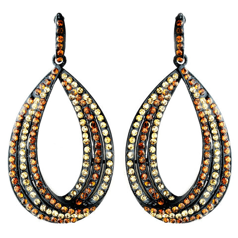Topaz and Brown on Black Earring Set 1058