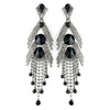 Silver Black Earring Set 1059