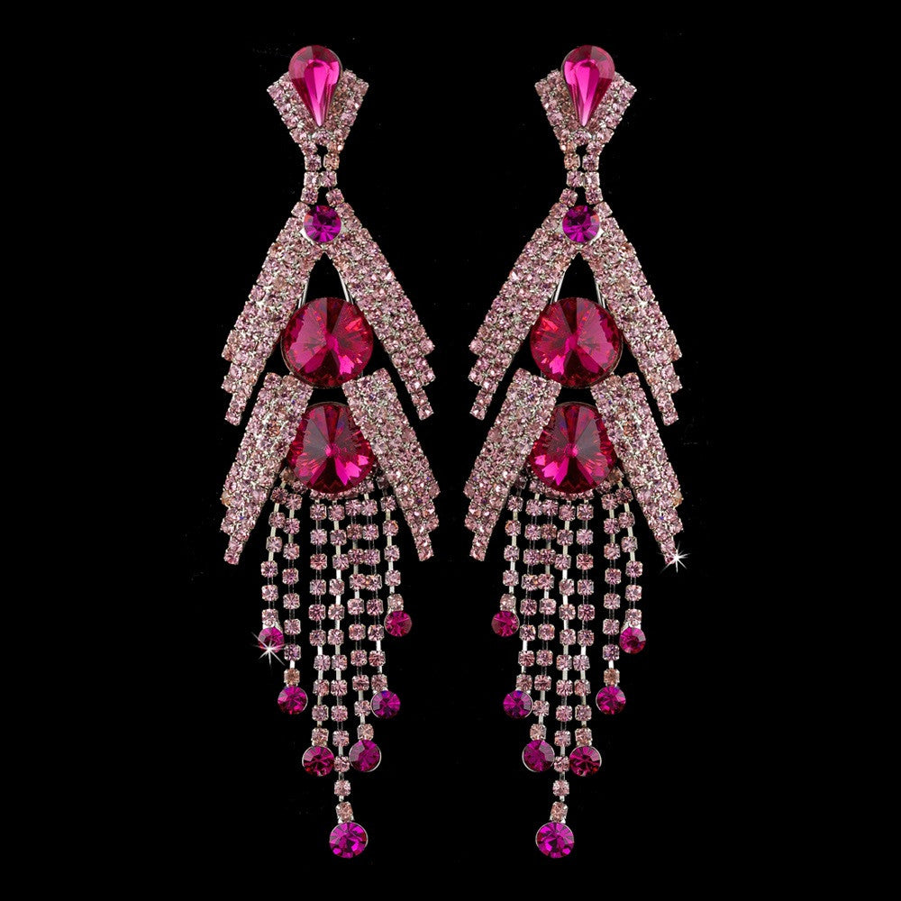 Silver Pink Earring Set 1059