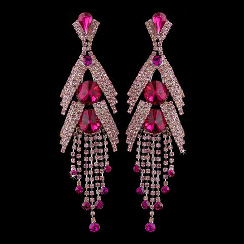 Silver Pink Earring Set 1059