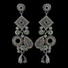 Antique Silver Smoked Black Earring Set 1062