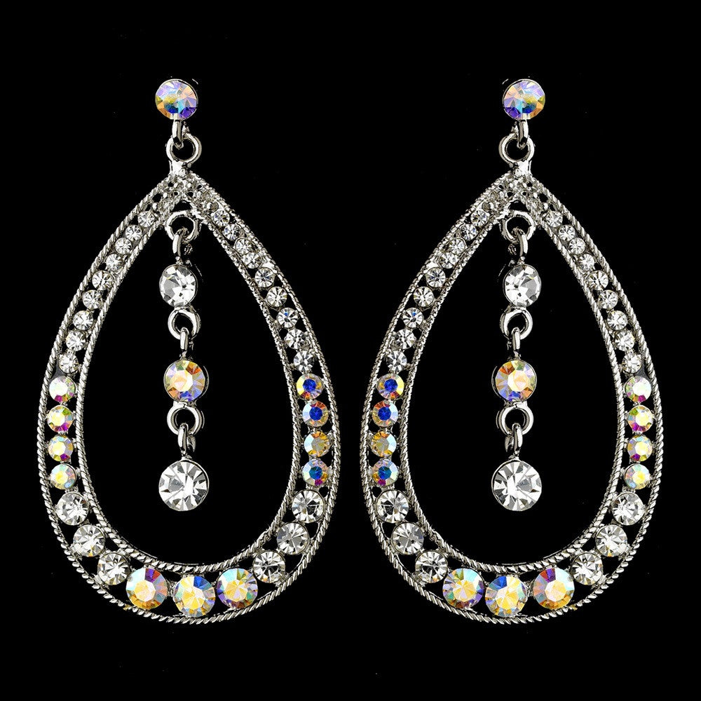 Silver Clear AB Earring Set 1331
